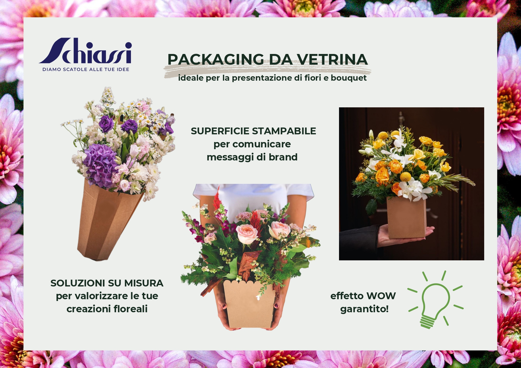 packaging da vetrina fiori piante